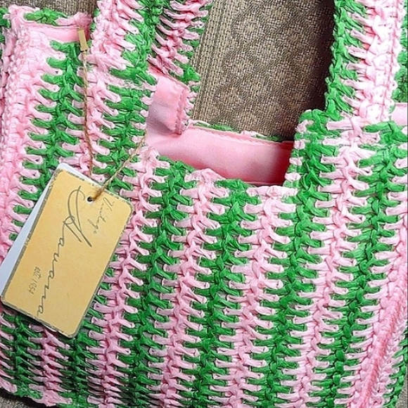 NWT Vintage Havana Mini Straw Tote - Picture 2 of 15